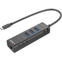 USB Hub Lindy USB 3.1 Hub & Gigabit Ethernet Adapter USB Type C