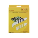 Κάρτα PCIe Delock 4x USB3.0 ext +LowProfile