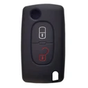 Θήκη κλειδιού για αυτοκίνητα Peugeot 2009-02, εύκαμπτη, μαύρη
