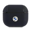 BMW BMA3SSLNA Apple AirPods 3 cover navy Geniune Leather Silver Logo