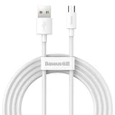 Καλώδιο USB to Micro-USB Baseus Simple Wisdom Data Kit 2.1A (2PCS/Set) 1.5m White