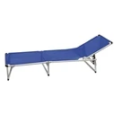 Foldable Aluminum Beach Lounger Blue - Text Fabric (Model 161-5160-1)