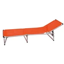 Foldable Aluminum Beach Lounger Orange (Textilene) - Velco / Campus