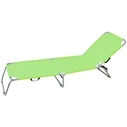 Foldable Metal Beach Lounger Lime Green Polyester - Velco / Campus