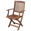 Velco Acacia Folding Chair with Armrests W52xD56xH45/93 cm