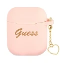 Guess GUA2LSCHSP Apple AirPods pink Silicone Charm Heart Collection