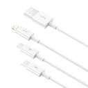 Baseus Superior Series Κανονικό καλώδιο USB σε Lightning / Type-C / micro USB 3.5A Λευκό 1.5m (CAMLTYS-02)