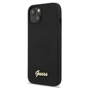 Guess GUHMP13MLSLMGBK Apple iPhone 13 black hardcase Silicone Script Gold Logo