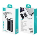 USAMS CD243 Power Bank 20000mAh with USB-C Cable, 2x Output Ports, 65W, Grey