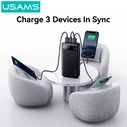 USAMS CD251 Power Bank 20000mAh PD20W with Display, 3x Output Ports, Black
