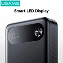 USAMS Power Bank CD251 with display, 3x output ports, 20000mAh, PD 20W, White