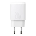 Φορτιστής Πρίζας Baseus Compact Quick , USB, USB-C, 20W (white)