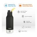 Ποτίστρα Asobu - Dog Buddy - Stainless steel bottle with 2 cups Black