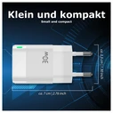 Φορτιστής Πρίζας Pedea 30W USB-C (PD) Fast - 2-Ports Mehrfach with USB-C and USB-A, White