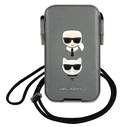 Karl Lagerfeld KLHCP12LOPHKCG 6.7 inch grey hardcase Saffiano Ikonik Karl&Choupette Head