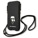 Karl Lagerfeld KLHCP12LOPHKMK 6.7 inch black hardcase Saffiano Ikonik