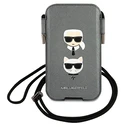Karl Lagerfeld KLHCP12MOPHKCG 6.1 inch grey hardcase Saffiano Ikonik Karl&Choupette Head