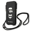 Karl Lagerfeld KLHCP12MOPHKCK 6.1 inch black hardcase Saffiano Ikonik Karl&Choupette Head