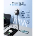 Baseus Enercore CG11 70W Network Charger - Universal Adapter 2×AC, 2×USB-A, 2×USB-C with Retractable USB-C Cable, Black (E0307E00)