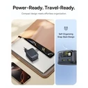 Baseus GaN Wall Charger with Built-in USB-C Cable, 2x USB-C Ports, 45W PD (up to 67W), Black (Enercore CJ11, E0121E00)