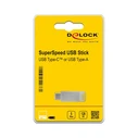 USB Stick 128GB Delock USB 3.2 Gen 1 USB-C + Typ-A - Metallgehuse