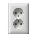 Πρίζα GIRA 078003 Double Schuko Socket, Standard 55, Pure White