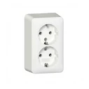 Πρίζα GIRA 478013 2f SCHUKO socket + mounting plate. AP ReinWhite
