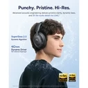 Baseus Bass BH1 NC Wireless Bluetooth Over-Ear Headphones with 80 Hours Playtime and Quick Charge - Cosmic Black