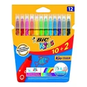Σετ Χρωματιστών Bic Μαρκαδόρων Ζωγραφικής 216010322 Kid Couleur 12τμχ
