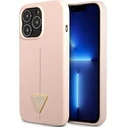 Guess GUHCP13XSLTGP Apple iPhone 13 Pro Max pink hardcase Silicone Triangle