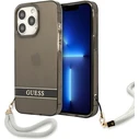 Guess GUHCP13LHTSGSK Apple iPhone 13 Pro black hardcase Translucent Stap