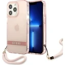 Guess GUHCP13XHTSGSP Apple iPhone 13 Pro Max pink hardcase Translucent Stap