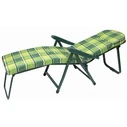Velco Metal Patio Armchair-Bed Green Checkered (152-0118-6)