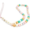 Guess GUSTFLWP Phone Strap pink Heishi Beads