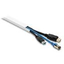 DELOCK Cable Duct with Sliding Cover, Adhesive, 20x10mm, 1m, White, Set of 5 (Model 22067)