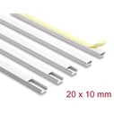DELOCK Cable Duct with Sliding Cover, Adhesive, 20x10mm, 1m, White, Set of 5 (Model 22067)