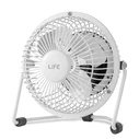 Μεταλλικός Mini Ανεμιστήρας Life Super4 White Με Σύνδεση Usb Σε Λευκό Χρώμα 2.5w