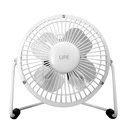 Μεταλλικός Mini Ανεμιστήρας Life Super4 White Με Σύνδεση Usb Σε Λευκό Χρώμα 2.5w