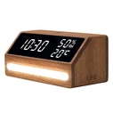 Επιτραπέζιο Ψηφιακό Ρολόι Life Ξύλινο Ψηφιακό θερμόμετρο / υγρόμετρο και φωτάκι νυκτός