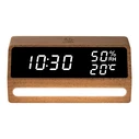 Επιτραπέζιο Ψηφιακό Ρολόι Life Ξύλινο Ψηφιακό θερμόμετρο / υγρόμετρο και φωτάκι νυκτός