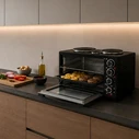 LiFE Kouzinaki 483 Ηλεκτρικό Φούρνος 48L με 3 Εστίες & Αέρα, Μαύρο