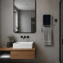 LiFE Onsen Αερόθερμο Μπάνιου Τοίχου Μαύρο 2000W