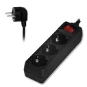 Πολύπριζο 3 Θέσεων Με Διακόπτη On/Off Και Καλώδιο 1.5m Σε Μαύρο Χρώμα
