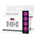 Αντάπτορας Sonora ρεύματος 3 θέσεων (2 διπολικές + 1 σούκο) με διακόπτη on/off