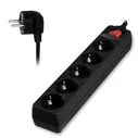 Πολύπριζο 5 Θέσεων Με Διακόπτη On/Off Και Καλώδιο 3m Σε Μαύρο Χρώμα
