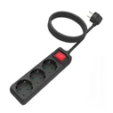 Sonora Power Strip - 3 Schuko Sockets with ON/OFF Switch and 1.5m Cable