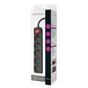 Sonora Πολύπριζο 5 θέσεων με Διακόπτη ON/OFF και Καλώδιο 1.5m (Μαύρο)