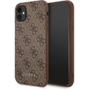 Guess GUHCN61G4GFBR Apple iPhone 11 brown hard case 4G Metal Gold Logo