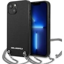 Karl Lagerfeld KLHCP13MPMK Apple iPhone 13 hardcase black Leather Textured and Chain