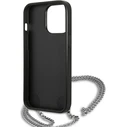 Karl Lagerfeld KLHCP13XPMK Apple iPhone 13 Pro Max hardcase black Leather Textured and Chain